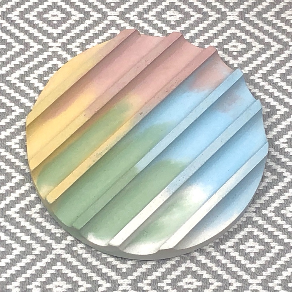 Pretti Cool Concrete Cork Coasters Set of 4 NIB - Picture 3 of 3